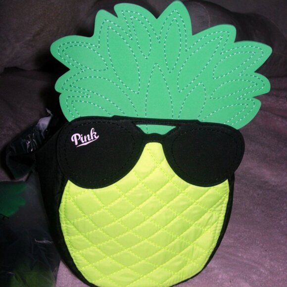 VS PINK Cute Pineapple w/sunglasses insulated cooler  backpack bag NWT - Picture 4 of 7